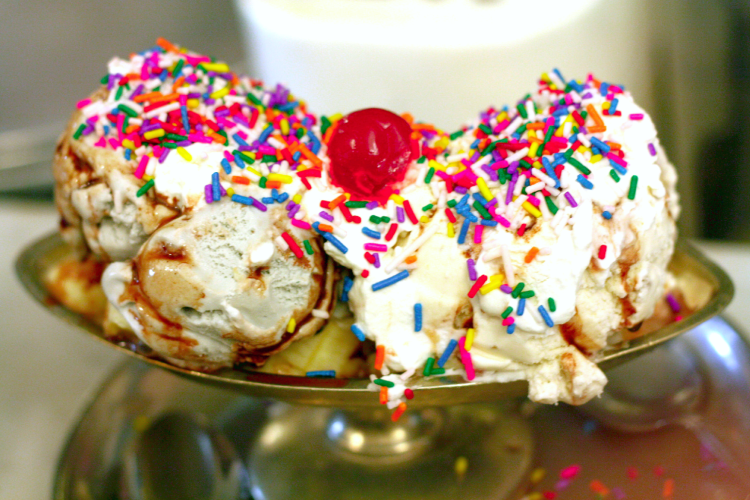 ice cream sundae from eddie's sweet shop