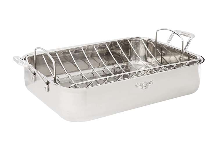 the Cuisinart Chef's Classic Stainless 16 Inch Roasting Pan With Removable Rack is one of the best roasting pans