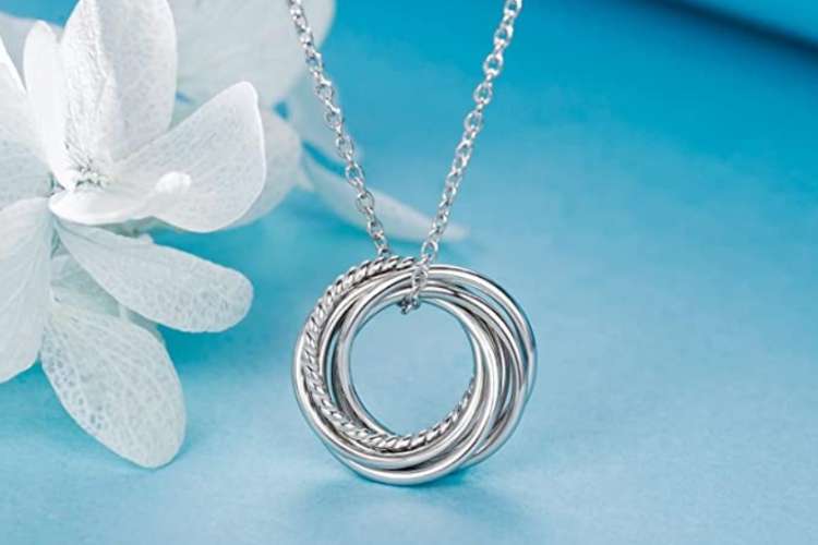 a beautiful six rings necklace is a thoughtful 60th birthday gift idea