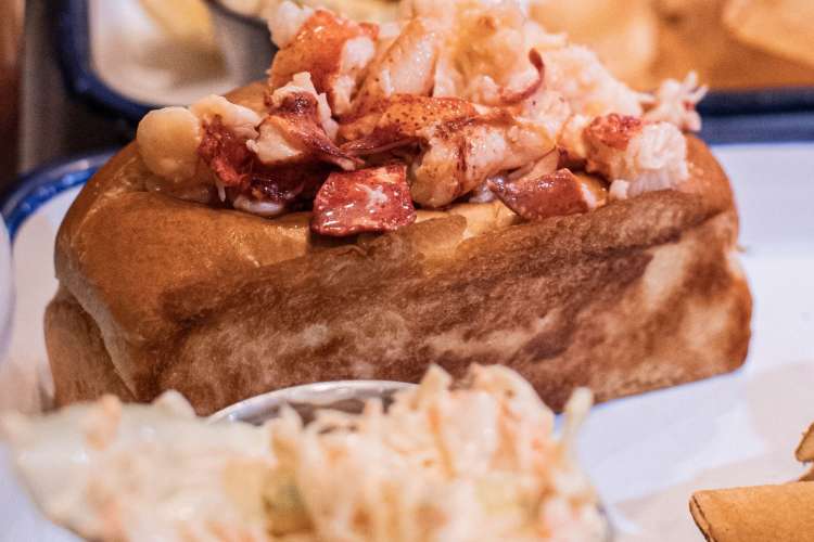 a fresh lobster roll