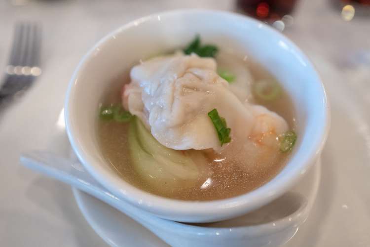 a cup of Shanghai-style wonton soup