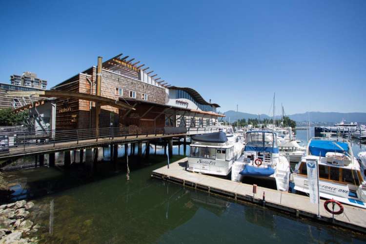 a dockside seafood restaurant in Vancouver