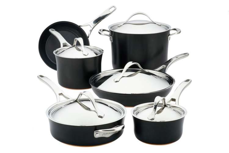 Anolon Nouvelle Copper Luxe 11-piece Cookware Set Onyx