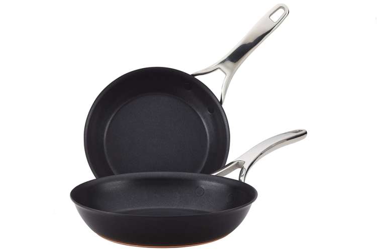 Anolon Nouvelle Copper Luxe 8.5 and 10 inch Frying Pan Set - Onyx