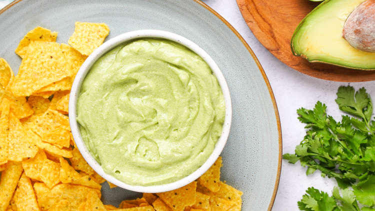 avocado crema is an easy taco side dish that comes together in a blender