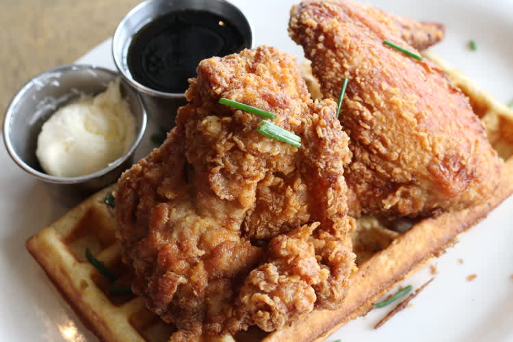 poppy + rose chicken and waffles