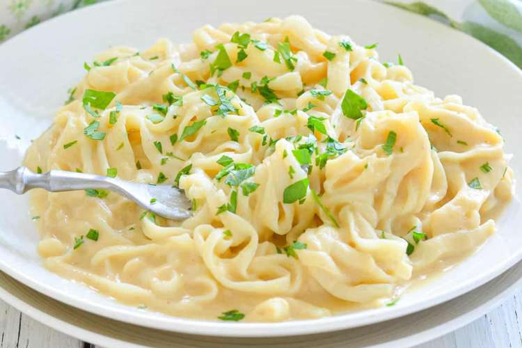 cauliflower alfredo is a lighter cream based vegan pasta sauce recipe