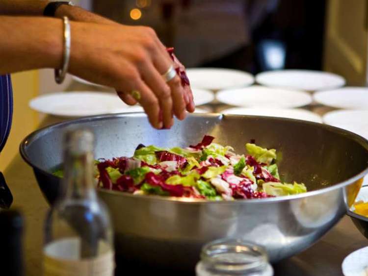 Chef James making salad