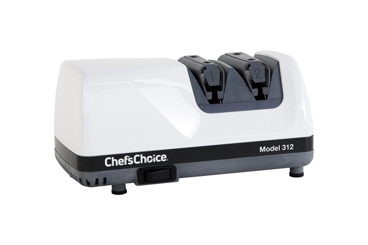 Keep your knives sharp and cutting like new with the Chef'sChoice Diamond  UltraHone Knife Sharpener. This compact professional electric 2-stage knife  sharpener sharpens both straight edge and serrated 20 degree class knives