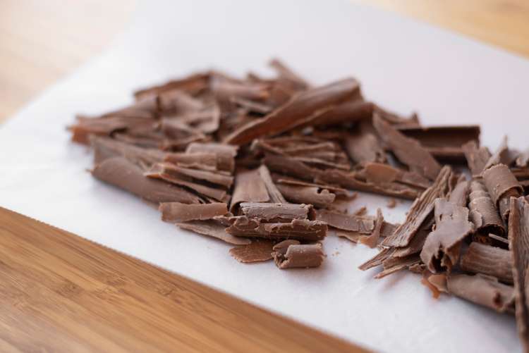 shaved chocolate on a plate