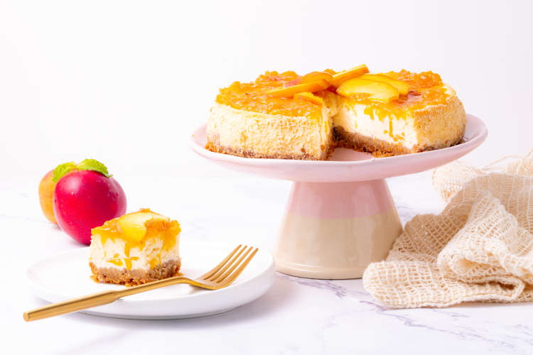 peach cobbler cheesecake combines two incredible summer desserts in one bite