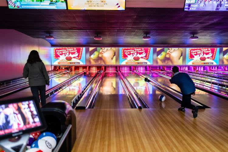 bowling is a fun girls night idea