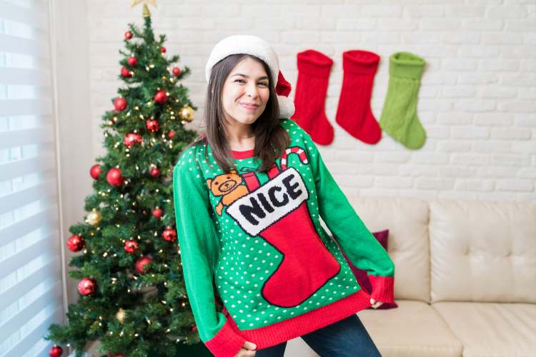 ugly sweater parties are a fun virtual holiday party idea