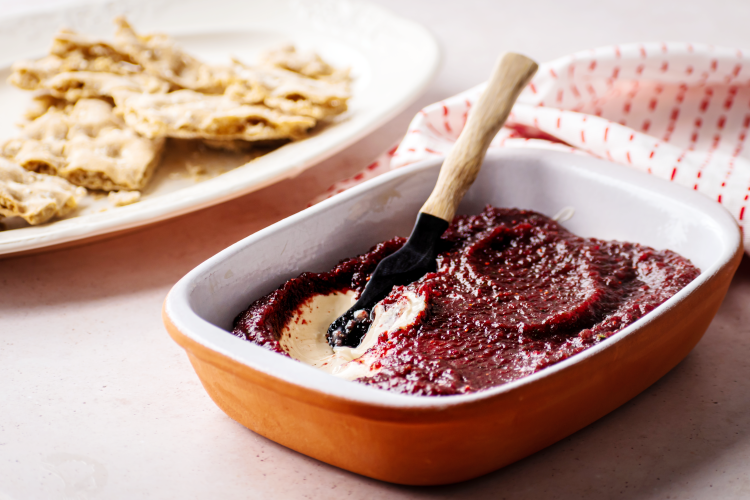 this spicy, sweet and tart cranberry jalapeno dip is a delicious dip for the super bowl