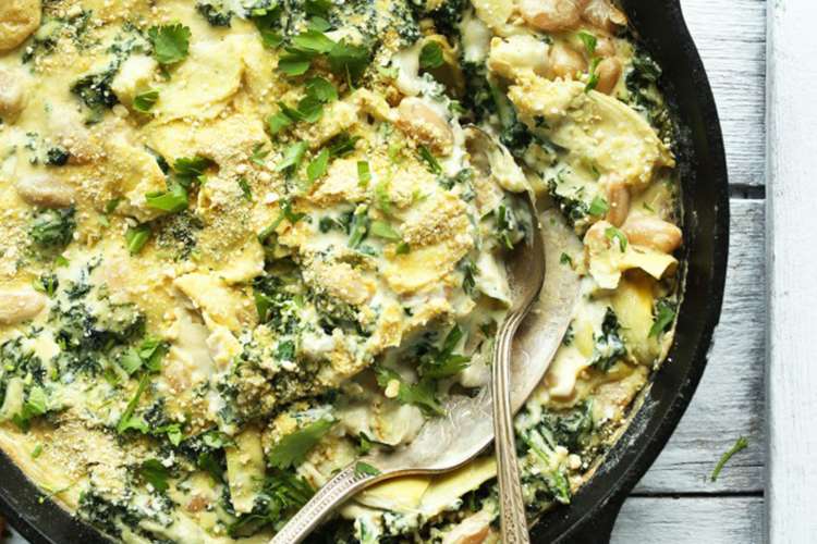 kale & white bean artichoke dip is a hearty and satisfying heart healthy appetizer