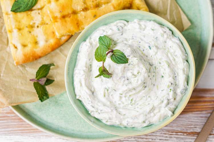 cucumber dip is a light and refreshing healthy game day appetizer