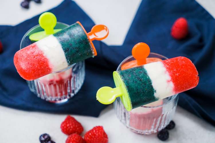 red white and blue popsicles are a refined sugar free gluten free treat