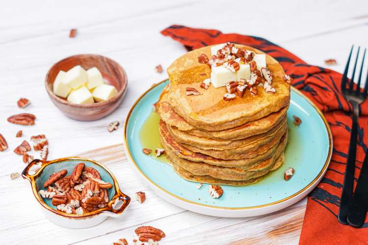 sweet potato pancakes are a nutritious make ahead christmas breakfast idea