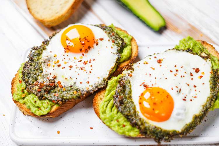 pesto eggs are a flavorful christmas breakfast idea