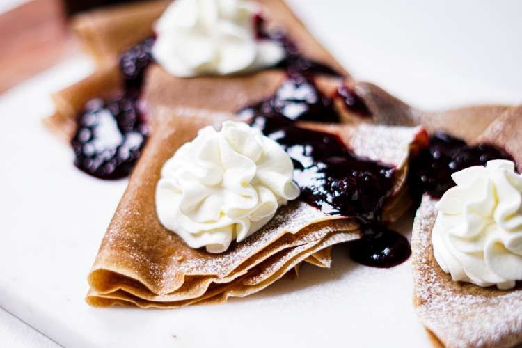 blueberry crepes are an elegant christmas breakfast recipe