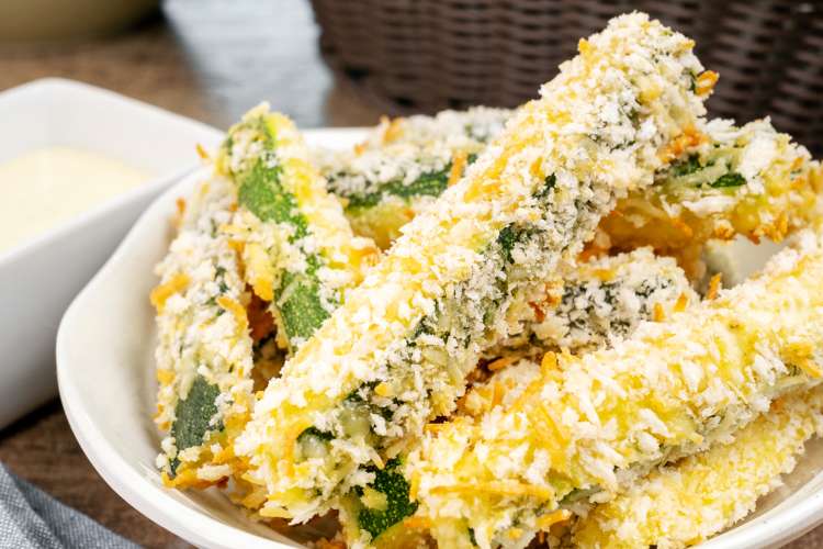 air fryer zucchini fries are a fun and flavorful healthy super bowl appetizer