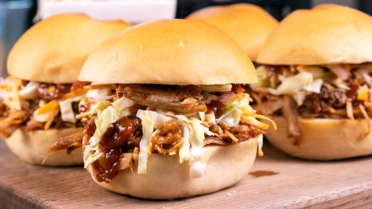 pulled pork sliders are an easy super bowl appetizer to feed a crowd