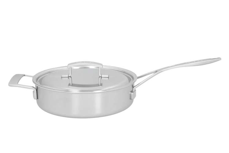 the Demeyere Industry 3 Qt Saute Pan with Lid is a stainless steel type of pan