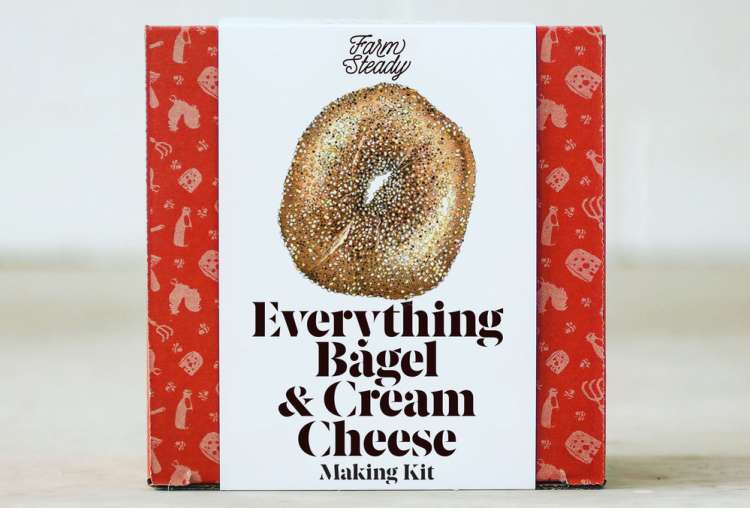 the Farmsteady Everything Bagel Cream Cheese Making Kit is a fun cooking gift for moms