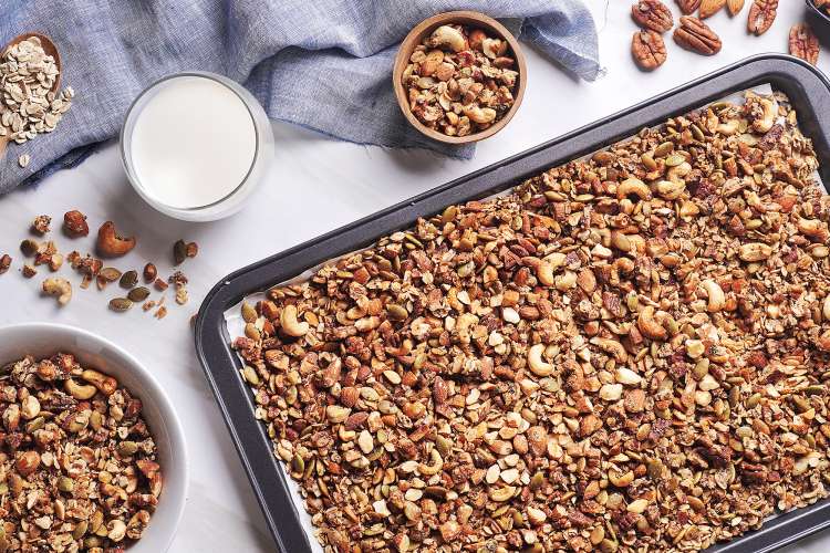gluten free granola is an easy make ahead christmas breakfast idea