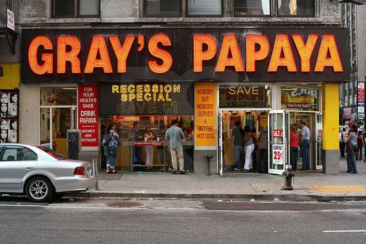 gray's papaya is one of anthony bourdain's most loved NYC restaurants