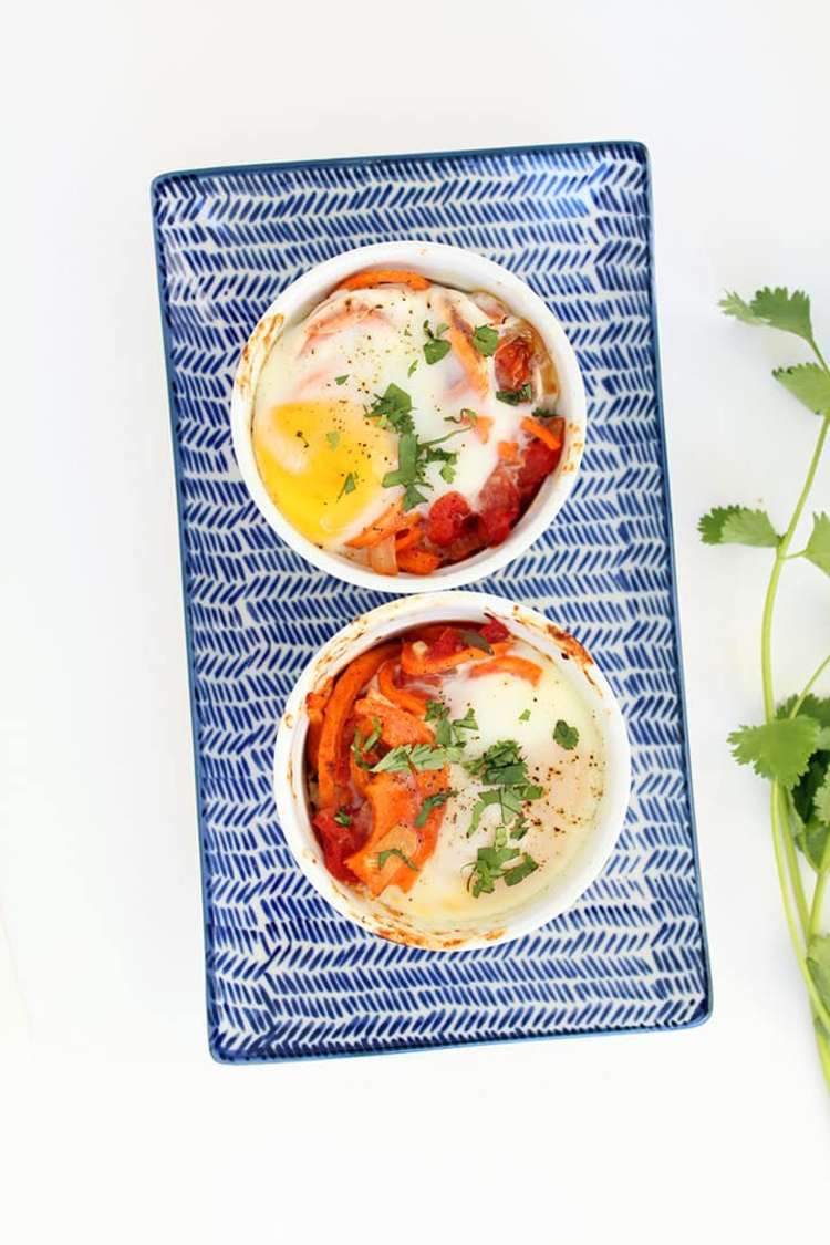 baked egg and sweet potato bowl from inspiralized