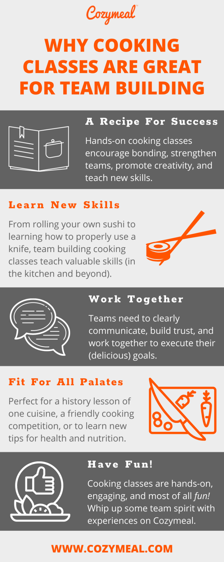 cooking classes and competitions are perfect for virtual team building activties