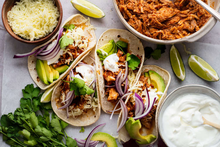 instant pot chicken tacos are an easy mexican dinner dish