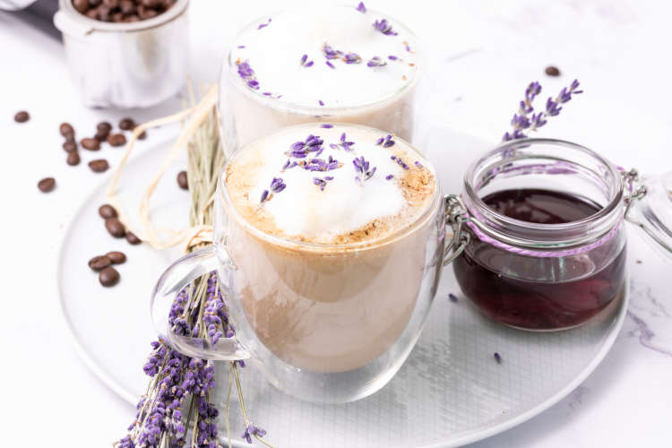 this simple lavender syrup coffee for coffee makes an aromatic gluten free snack