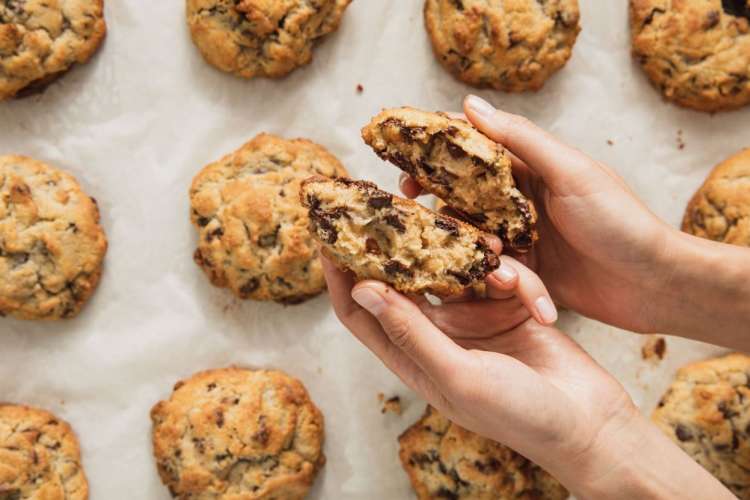 chocolate chip walnut cookie from levain bakery in nyc