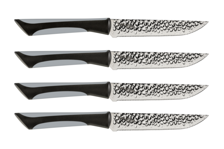 Fukep Steak knives Set of 4, Super-Sharp 5 Inch Damascus Steak Knife Set,  Japanese VG10 Core Steel 73 Layers - Non-Serrated Steak Knives with Case