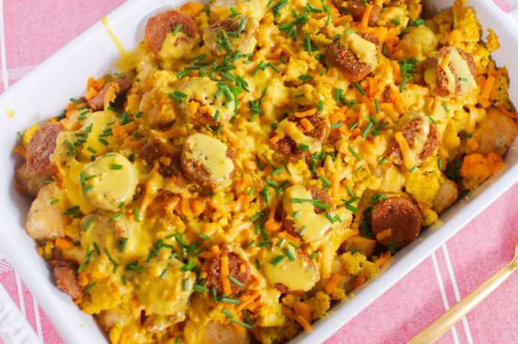 tater tot breakfast casserole is hearty and satisfying