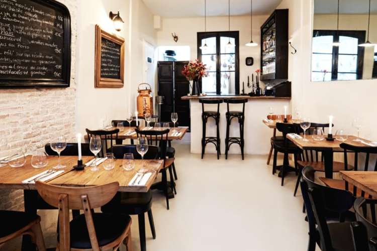 interior of a quaint restaurant in Paris