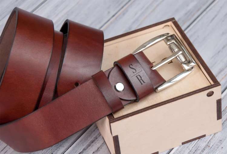 a personalized leather belt is a thoughtful gift for someone who has everything