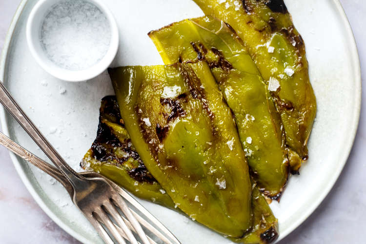 roasted poblano peppers are a healthy way to add flavor to a mexican meal