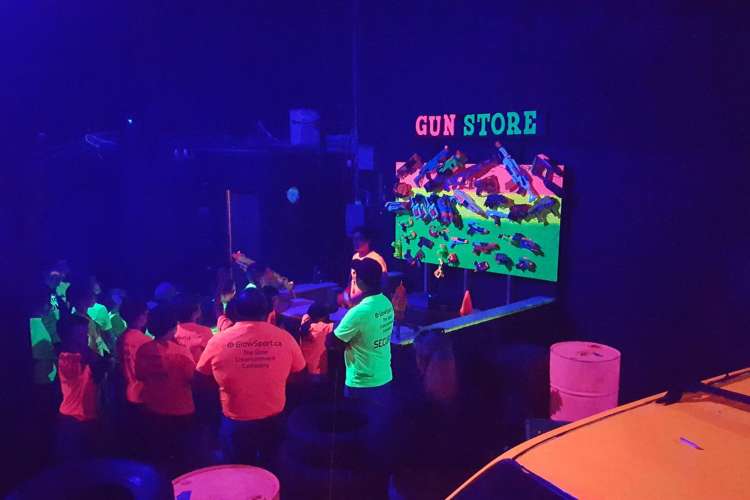 Glow-in-the-dark games make great team building activities in Ottawa.