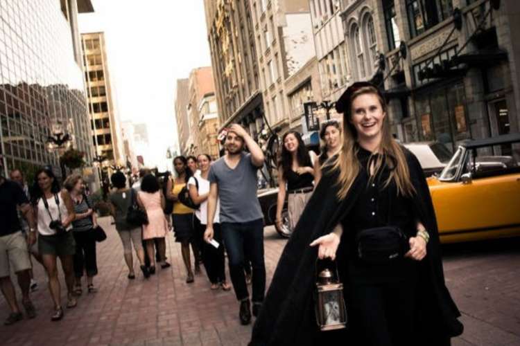 a group on a haunted city tour