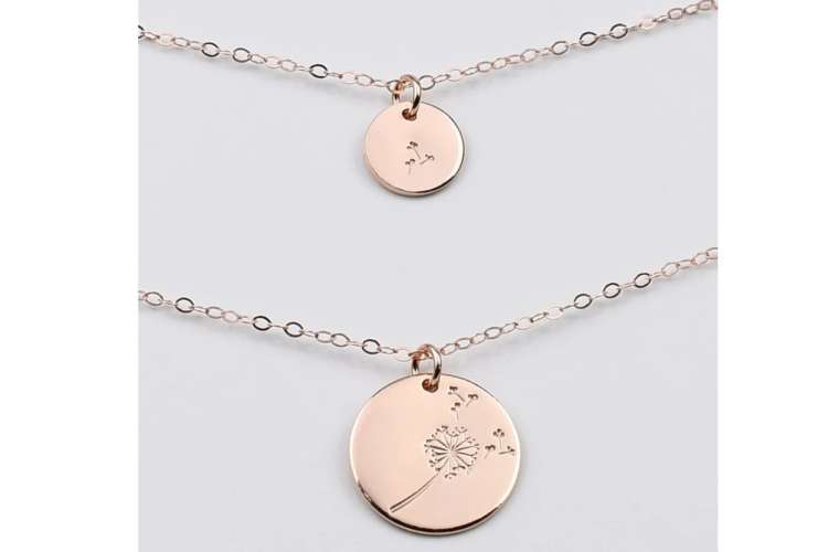 a coordinating mother-daughter necklace set