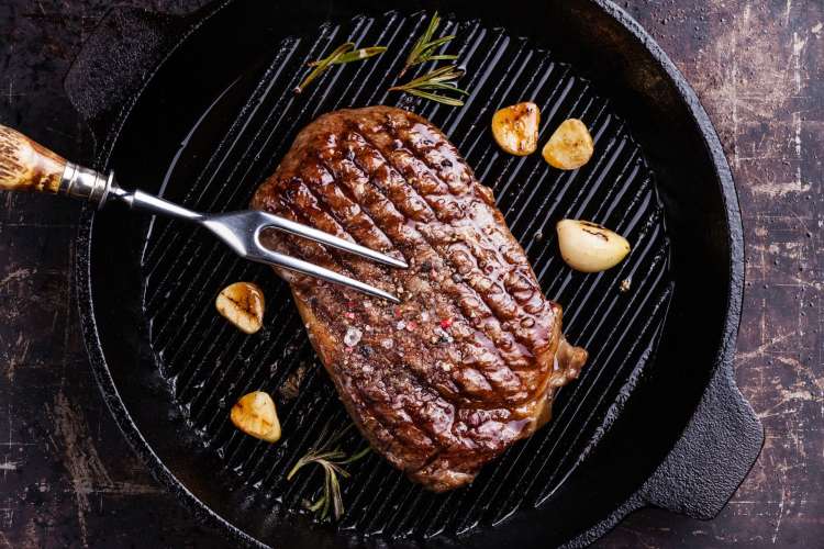 a ribeye steak