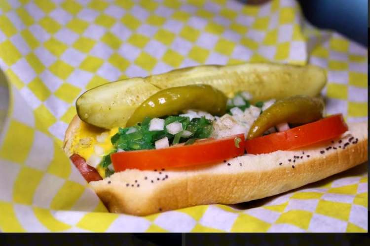 Chicago style hot dog