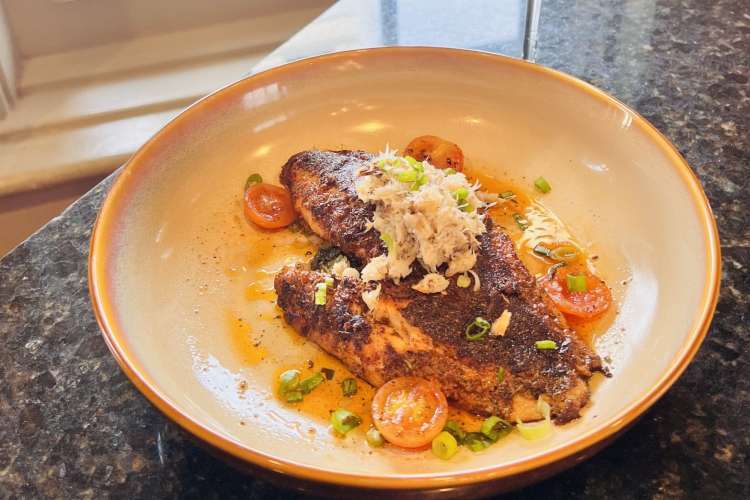 blackened redfish at a New Orleans French Quarter restaurant