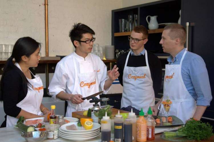 a group cooking class