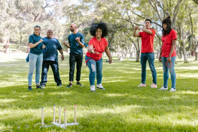 people playing ring toss