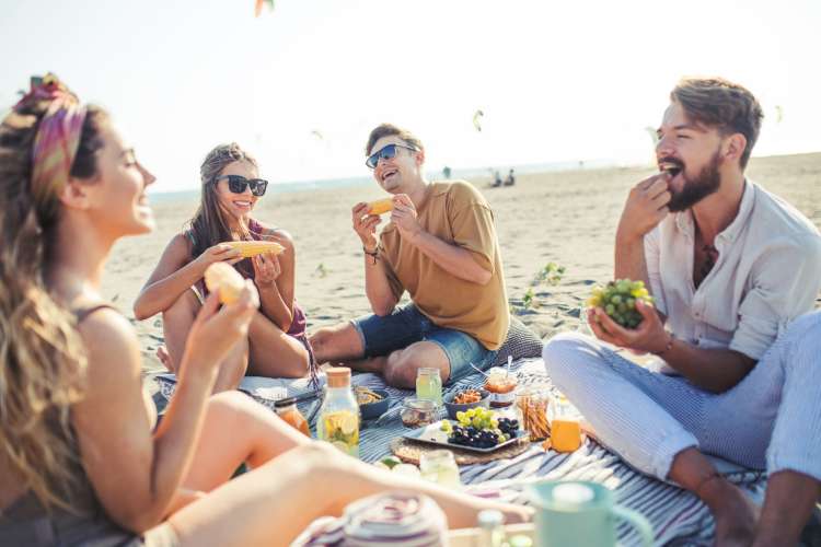 a beach picnic