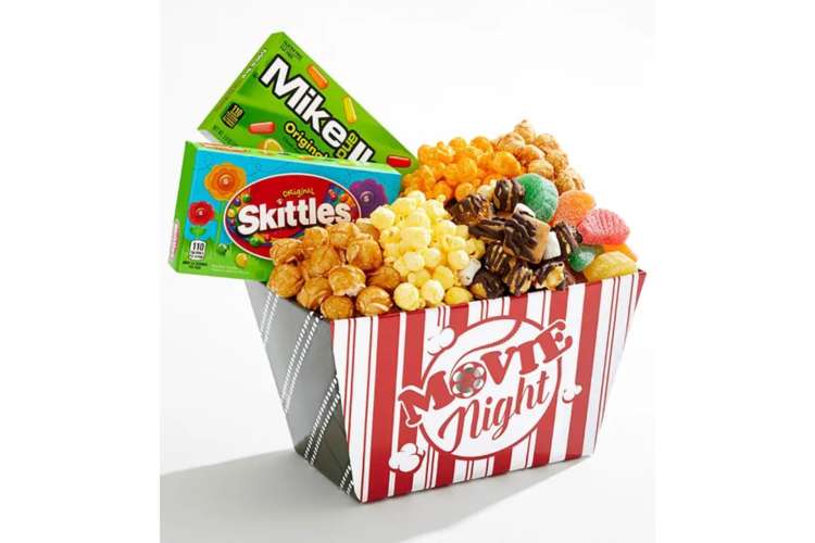 Popcorn Factory Movie Night Gift Bin